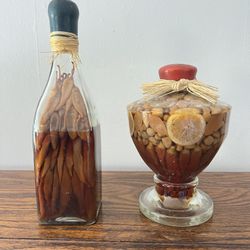 2 Decorative Vinegar Bottles, $10 Each Or 2x$15 Azusa
