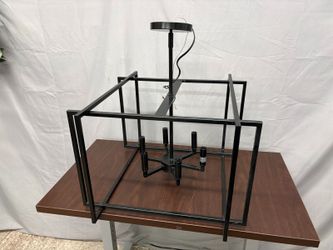 Black Farmhouse Geometric 6-Light Chandelier