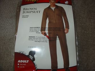 Men's Adult Size L/XL Brown Jumpsuit Halloween Costume Cosplay SPIRIT
