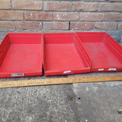 Set of 9- Plastic Shelf Bins - 11 1/8"W x 17 7/8"D x 4"H