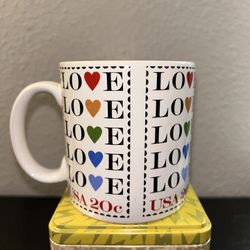 LOVE USA 20 Cent Stamp Mug Official United States Postal Service 1997 USPS 3.5”