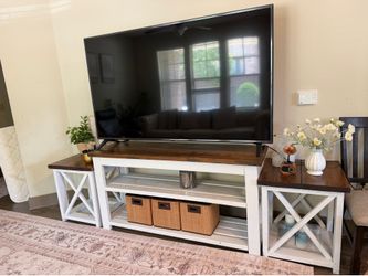 MOVİNG SALE! farmhouse-style television stand, 2 side table and coffee table