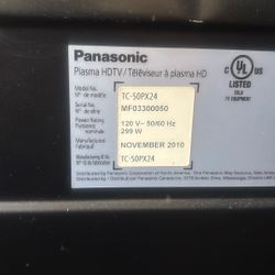 Panasonic 50” Tv 