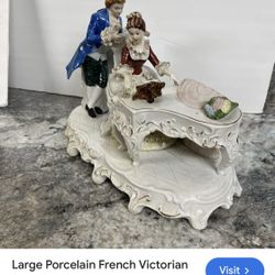 Porcelain French Victoria Women Playing Piano 