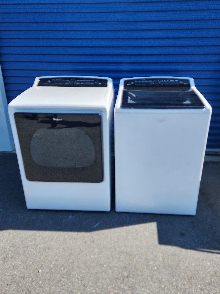 WHIRLPOOL CABRIO TOP LOAD WASHER AND DRYER 