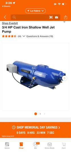 Shop Everbilt 3/4 HP Cast Iron Shallow Well Jet Pump