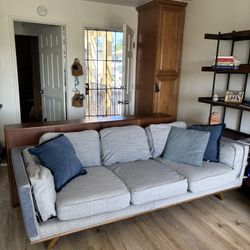 Article Timber 3 Seater Sofa Couch - Rain Cloud Grey