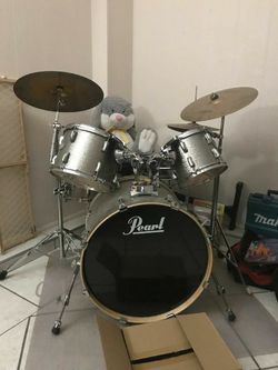 Drum set pearl silver Complete