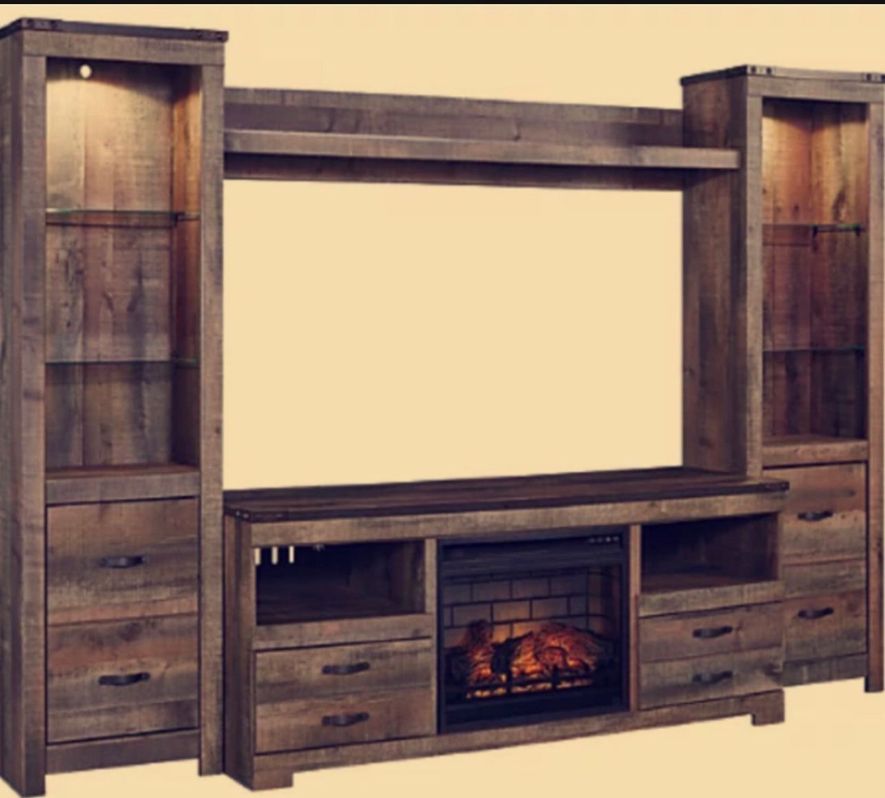 Tv Table With Fire palce