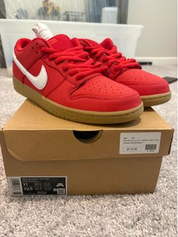 Nike SB Dunk Low Pro Red Gum Size 11 DS Brand New Authentic