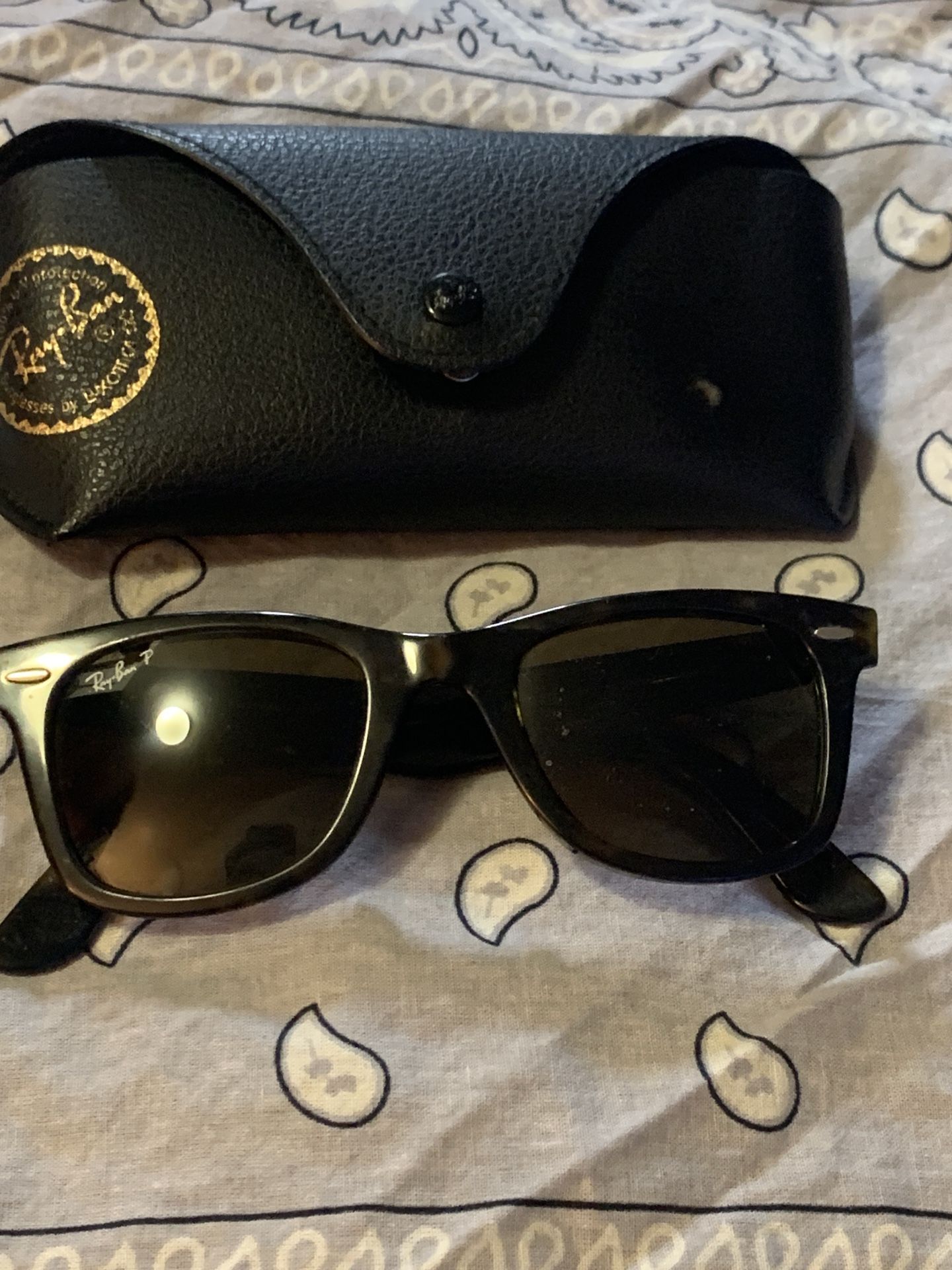 RAYBAN WAYFARER TORTOISE SHELL POLARIZED SUNGLASSES