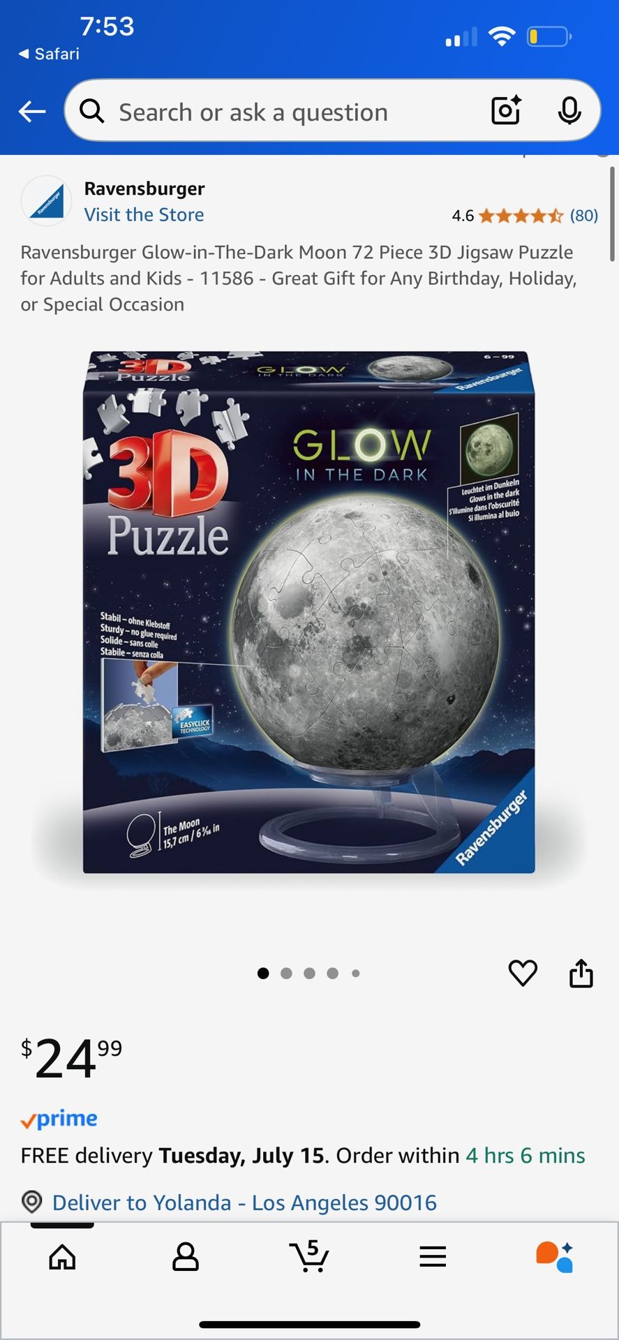 Kids 3D Glow In The Dark Puzzle