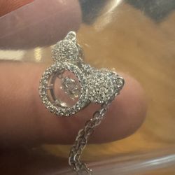 Disney style Elegant Moissanite pendent  W/Necklace