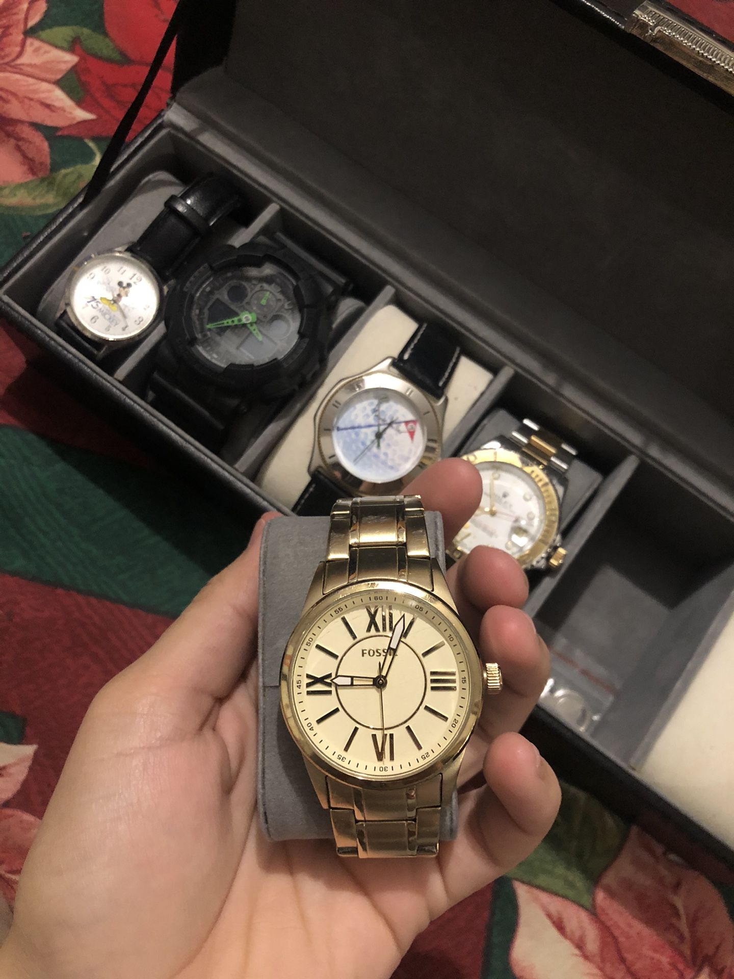Fossil gold watch