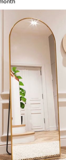 Gold Arched Full-Length Floor Mirror