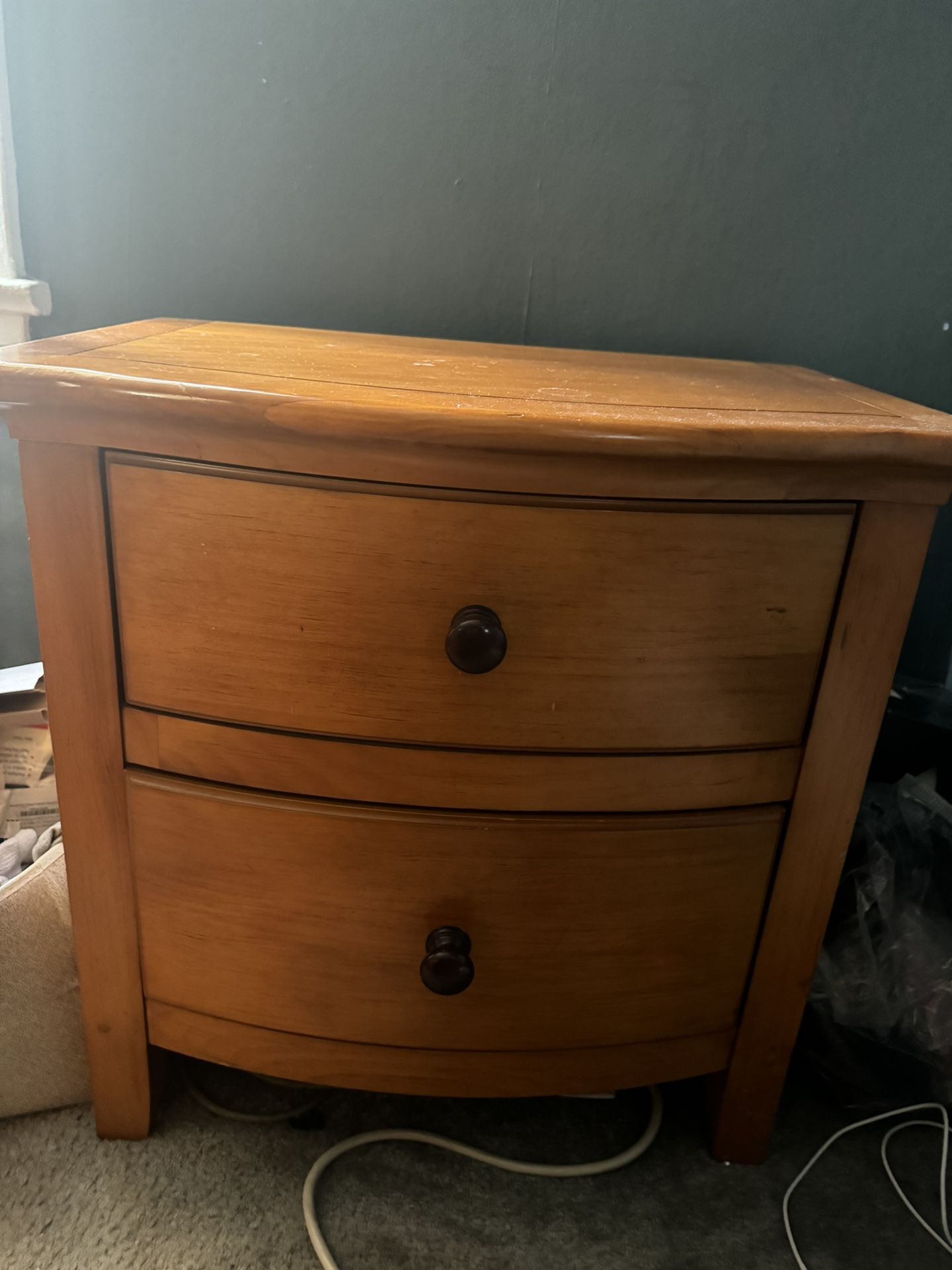 Wooden Nightstand Light Brown