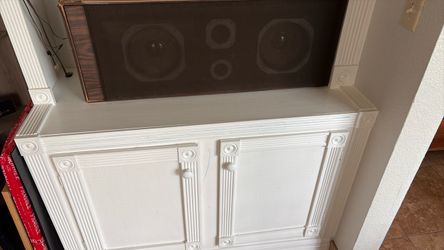 Vintage Wood Cabinet Speaker with Storage