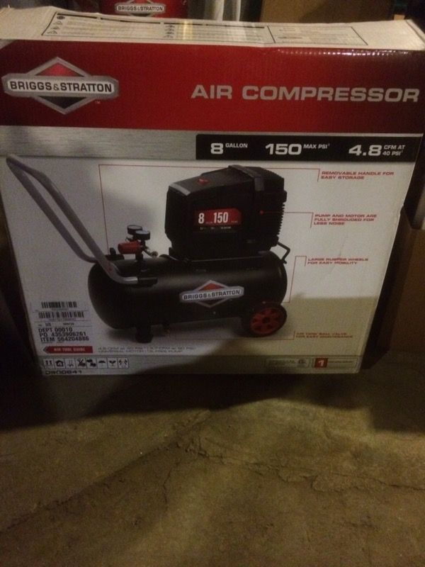 Briggs & Stratton 8 Gallon Hotdog Oil-free Air Compressor