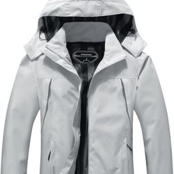 NEW Women's Waterproof Rain Jacket Outdoor Lightweight Hooded Medium