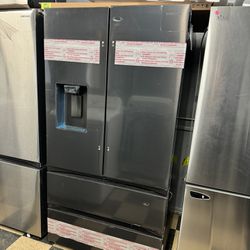 New Samsung 4 Door Refrigerator In  Matte Dark Stainless Steel 