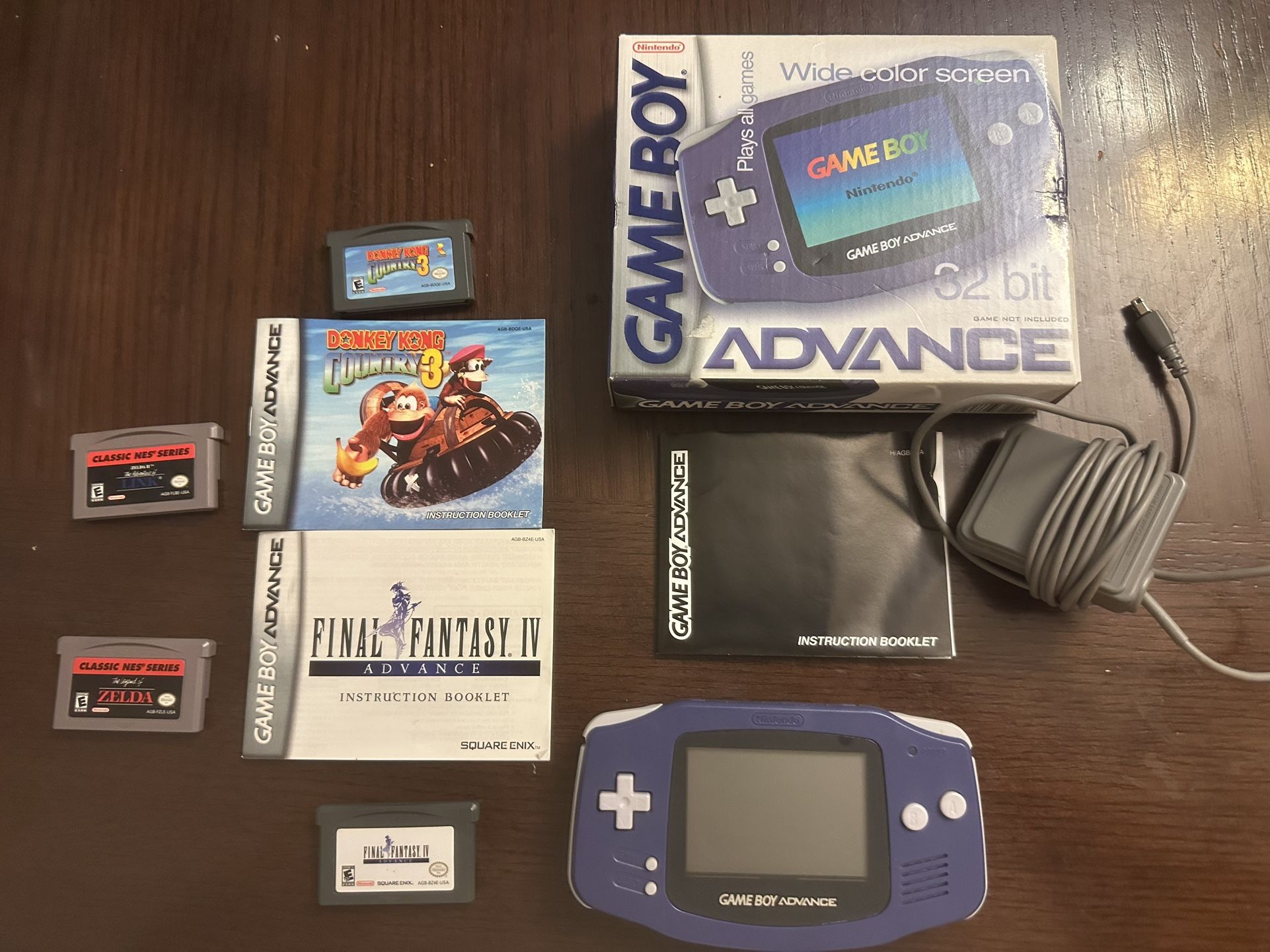 Nintendo Gameboy Advance In Box & Manual With 4 Games 