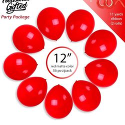 36 Pack: Treausres Gifted Bulk Red Ballons