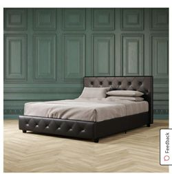 New faux leather full size bed frame mattress not included