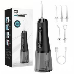 New Professional Cordless Water Flosser for Teeth - 50-Day Battery Life & Black