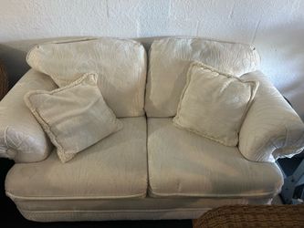 White loveseat couch