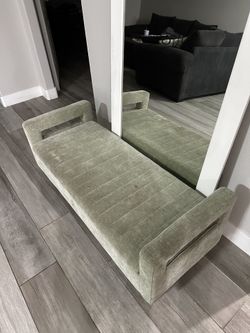 Olive Green Long Bench Couch