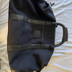 COACH BOSTON Black Nylon & Leather Trimmed Carry On Duffel Bag No EBA-6398
