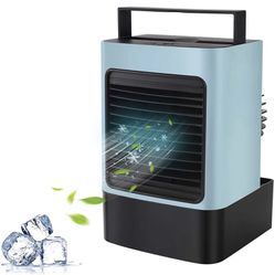 Portable Air Conditioner Fan, Personal Space Air Cooler Mini Evaporative Cooler Quiet Desk Fan, Air Circulator Humidifier Misting Fan for Home Office 