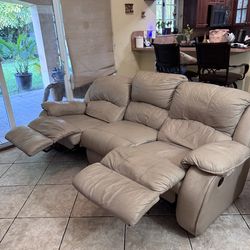 Leather Recliner Sofa