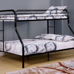 Brand New Black Metal Twin Over Full Bunk Bed 