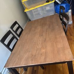 4 Chair Table Pure Wood New 