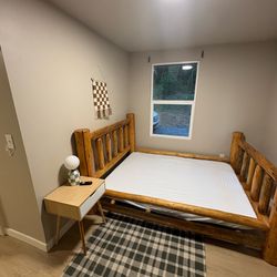 Heavy Duty Rustic Full Size Log Bed Frame
