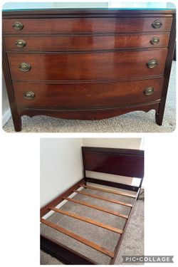 Vintage Dixie Full-Size Bedroom Set – (Bed and Dresser) Solid Wood