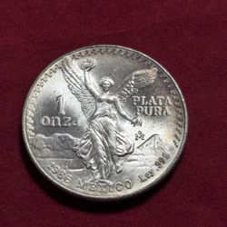 1986 Libertad Mexico silver .999 coin 1oz