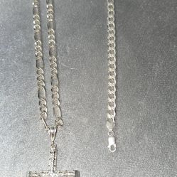 Mens Silver Chain with Charm & Anklet