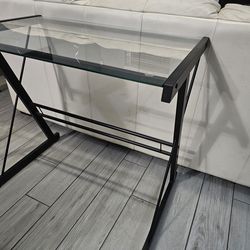 Desk glass with black frame