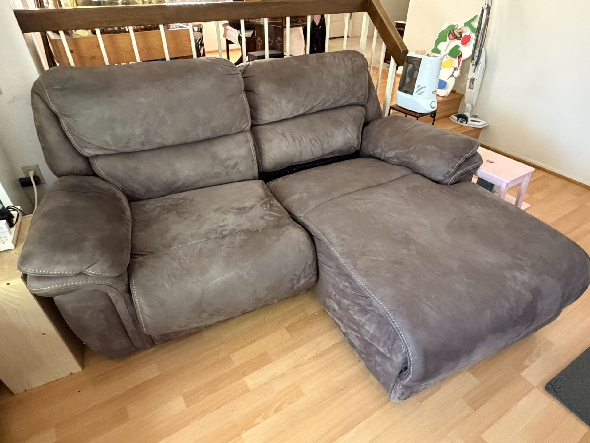 Gray Electric Reclining Sectional Sofa – $100