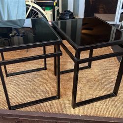Black Glass End Tables 