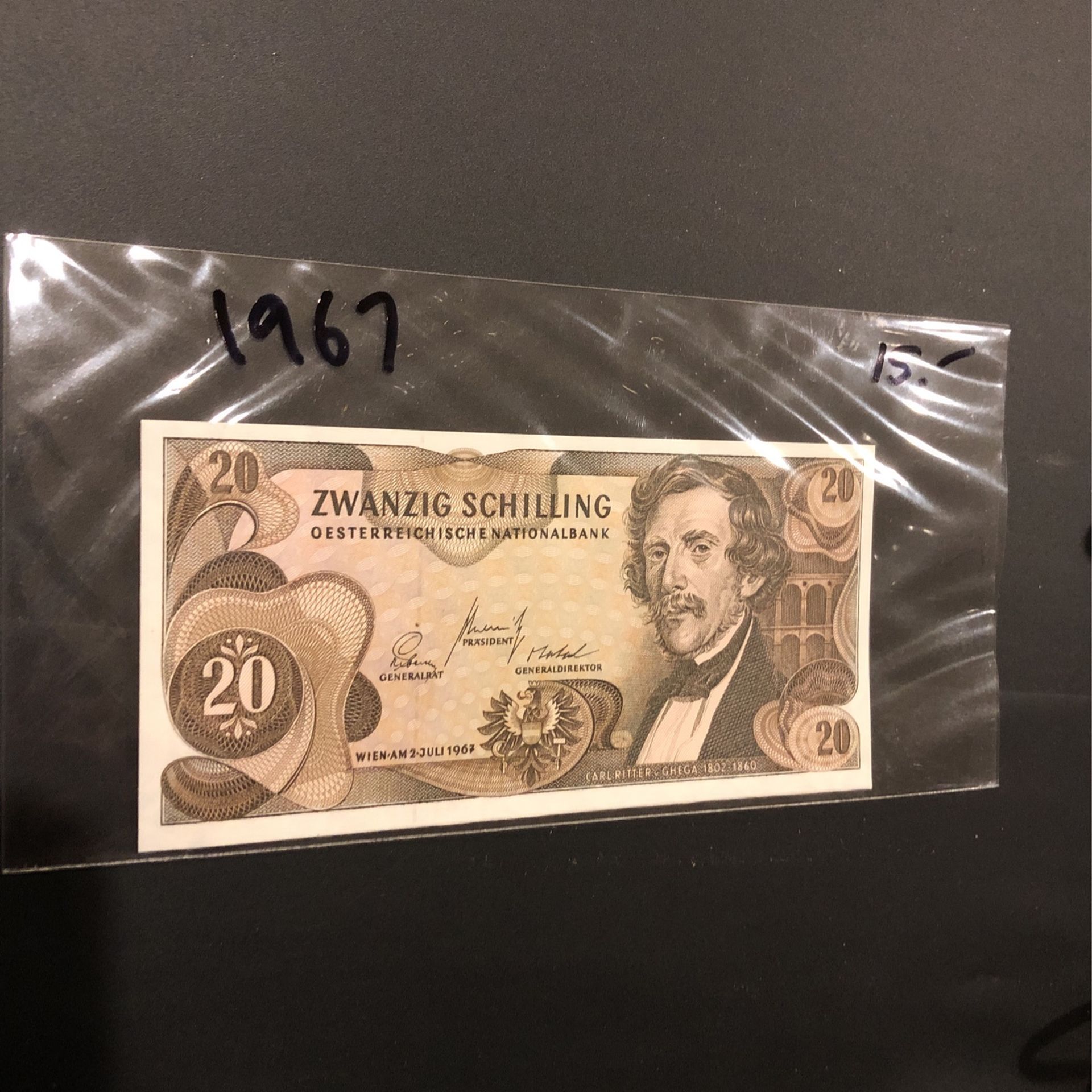 Austria Vintage Banknote 1967