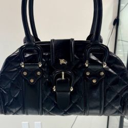 Burberry Prorsum Quilted Bowler Bag - Black Handle Bowling Gold Hardware Bags Clean