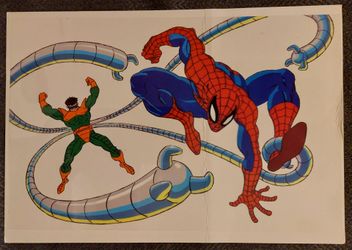 Vintage Authentic Spider-Man And Doc Ock Production Animation Film Celluloid - No Way Home - Marvel - MCU - Cel