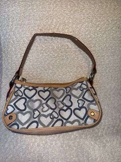 Blue/Tan Hearts purse