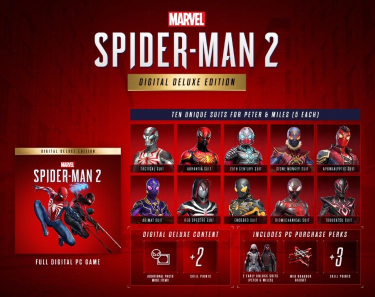 Marvel Spider Man 2 Deluxe Edition venom Peter Morales Action Game Ps5 Adventure
