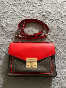 Michael Kors red and Brown purse