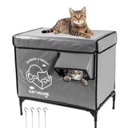 Outdoor insulated cat house (grey)