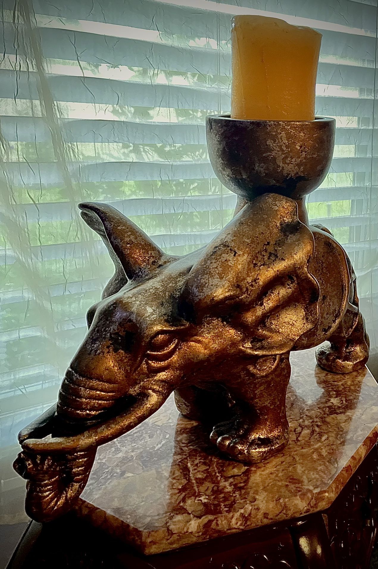 Decorative Elephant, Statue, Candle Holder.